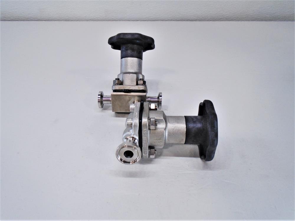 ITT 1/2" Tri-Clamp Valve w/ Handwheel, Stainless, SA-2-.5-F-419-R-2-0-0-E1-970